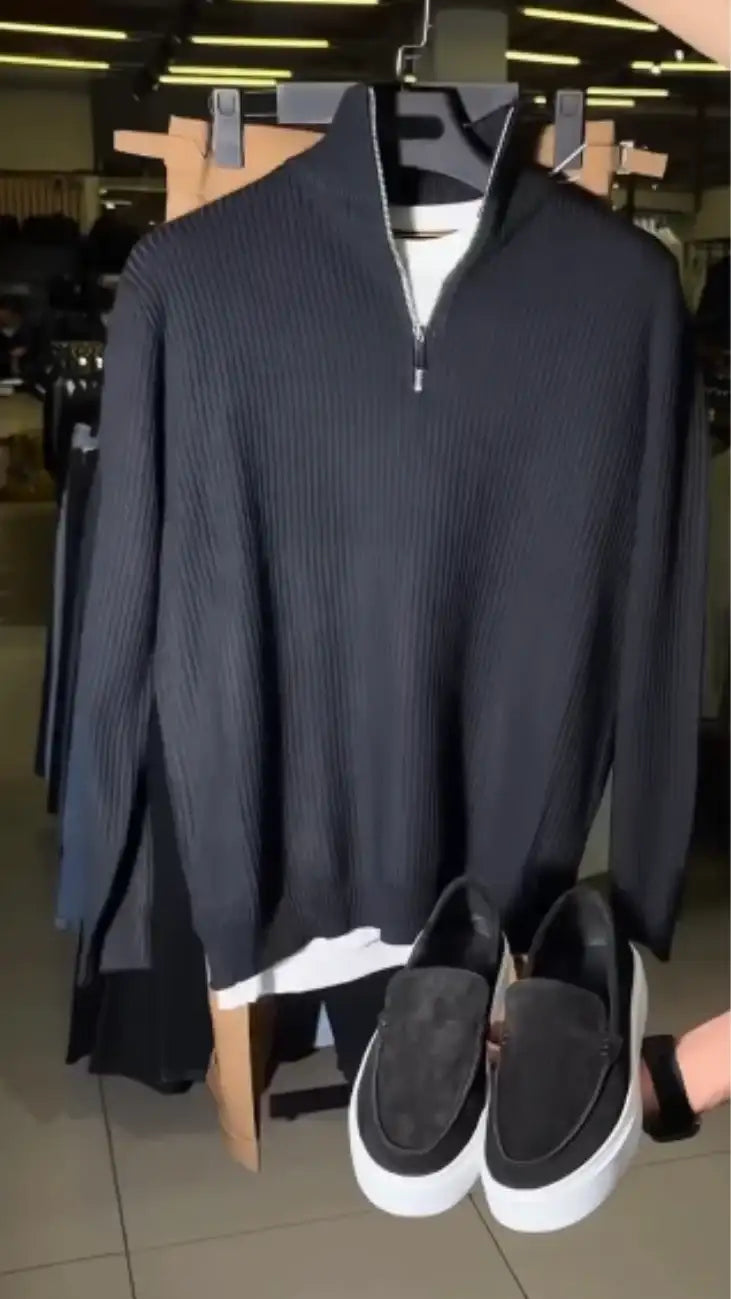 Men’s Zipper Shirt + Korean Pants + Stylish Shoes Combo