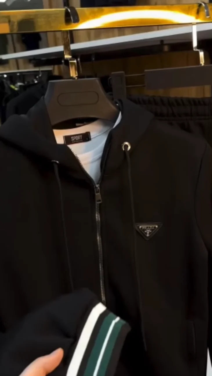 Stylish Sportswear Set with Contemporary Stripe Accents