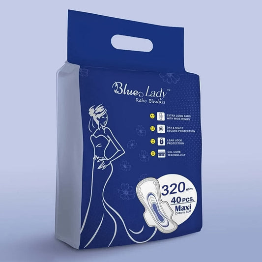 Blue Lady Extra Long Pads With Wides Wings Sanitary Pads 320 Mm 40-pack