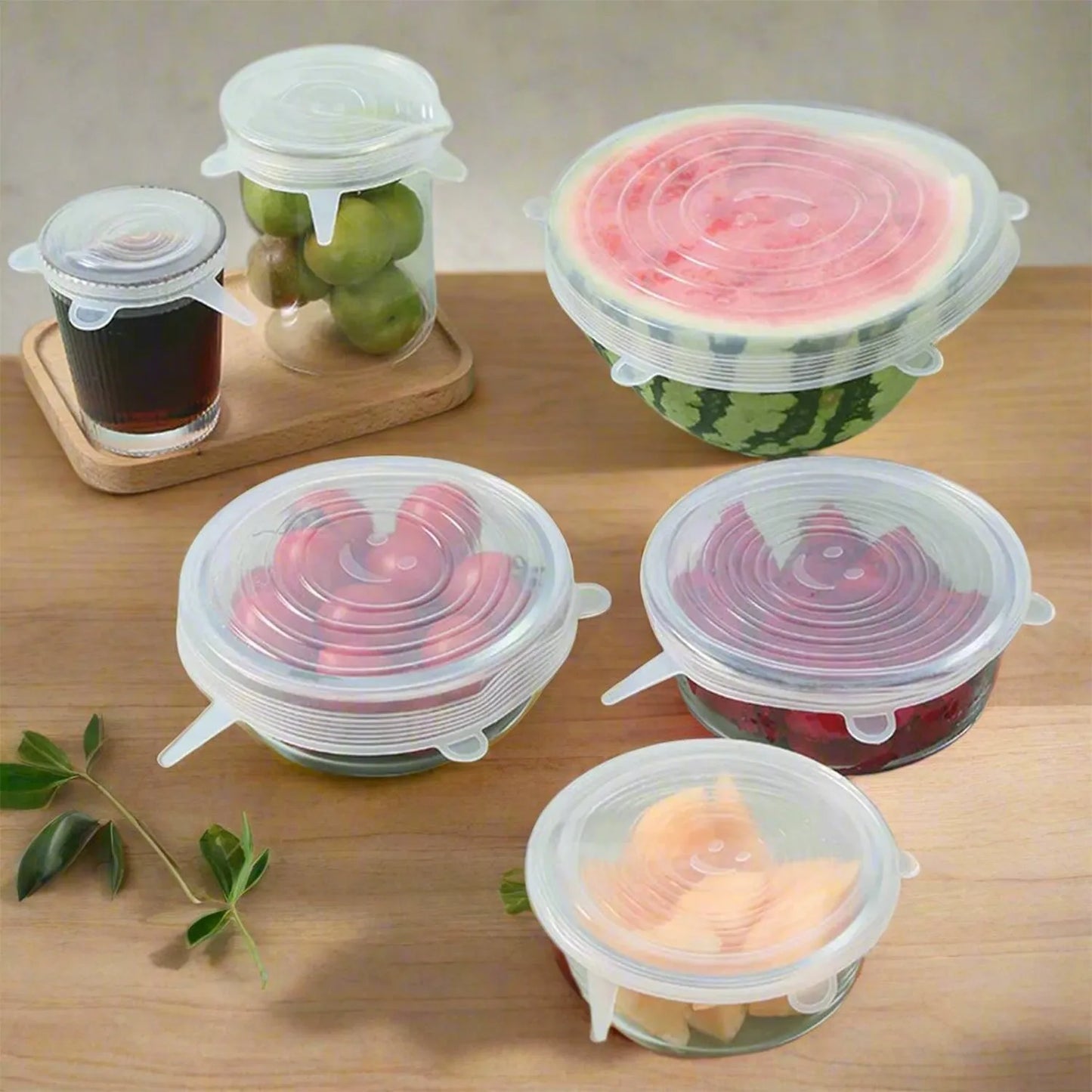 Silicone Food Cover Stretch Lids (6 Pcs Set 62 Gm)