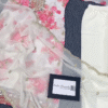 White and Pink Floral Embroidered Organza Kurta with Sequin Work, Matching Dupatta with Golden Lace Detailing, and Soft Cotton Bottom – Ethnic Wear Set by Locker Chronicles