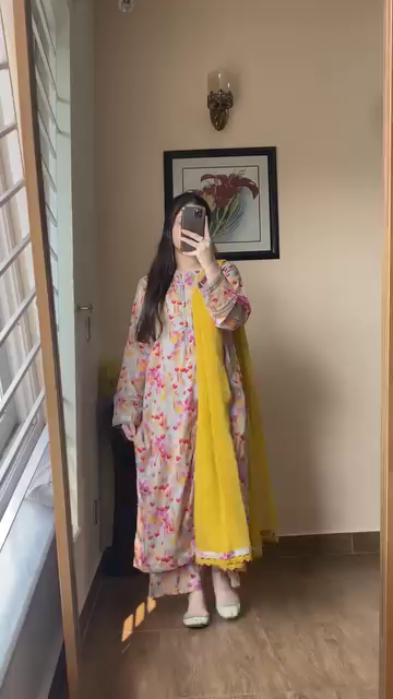 Floral Printed Pure Cotton Kurta Set with Soft Dupatta and Straight Pants – Comfortable and Stylish Ethnic Wear for Everyday and Festive Occasions