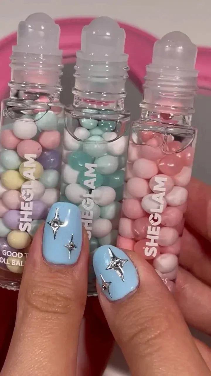 Good Times Roll Ball Lip Oil – Aesthetic, Hydrating Lip Treatment Infused with Colorful Moisturizing Beads and a Smooth Roll-On Applicator for Glossy, Nourished Lips