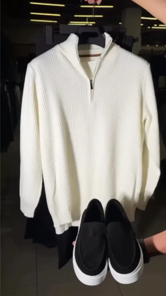 Men’s Zipper Shirt + Korean Pants + Stylish Shoes Combo