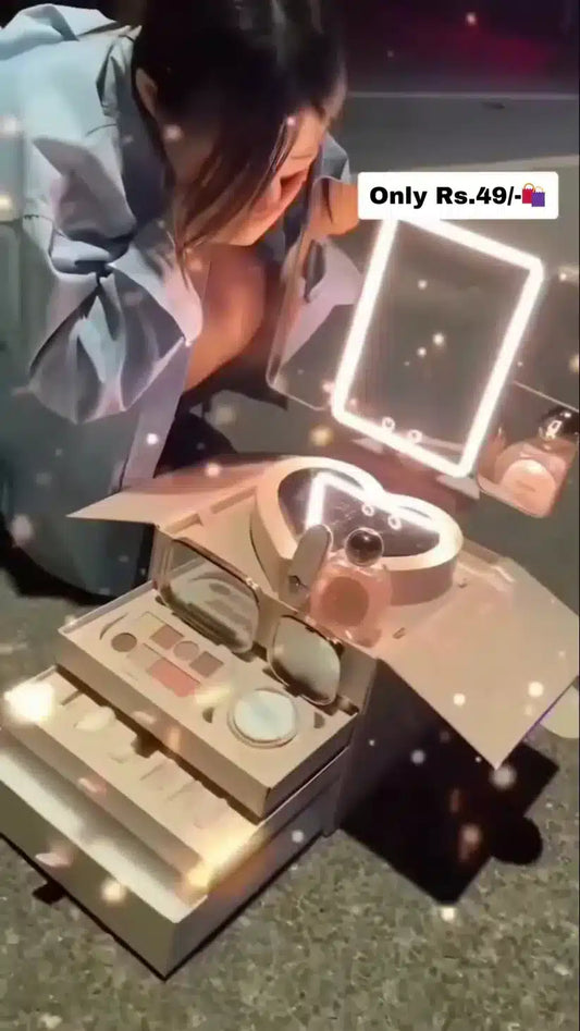 All-in-One Luxury Makeup Box with LED Mirror