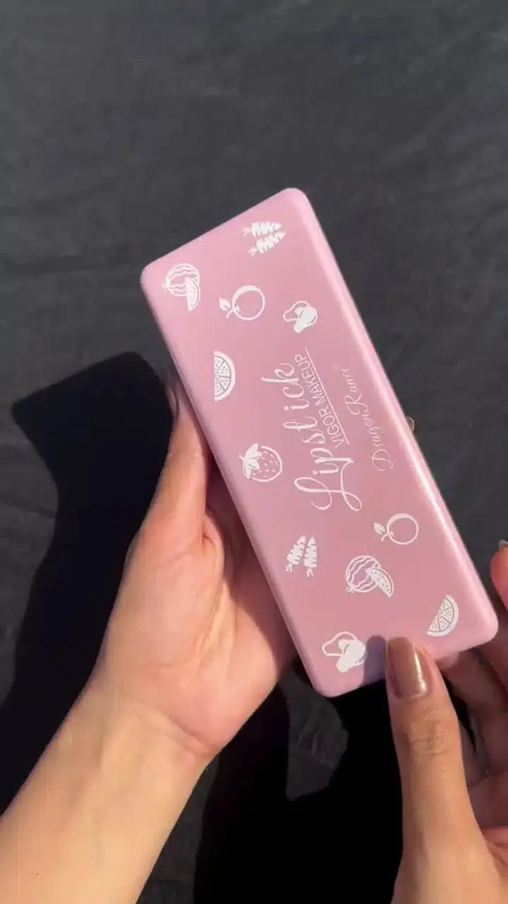 Strawberry-Themed Matte Lipstick Gift Set – 10-Piece Long