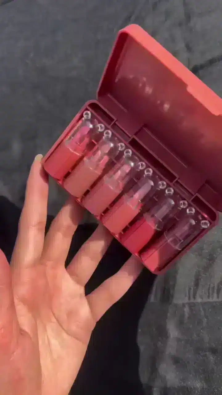 Mini Capsule Lipstick Set – 6-Piece Matte Lip Crayon Collection in Travel-Friendly Case