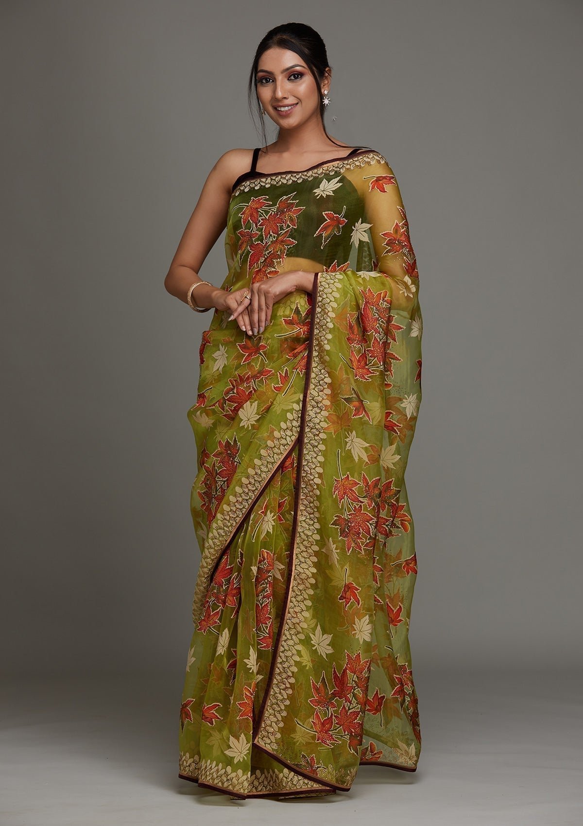 koskii-parrot-green-swarovski-shimmer-designer-saree-saus0019808_parrot_green_4_1800x1800_4e472ded-788e-4729-a309-ba894af727f6.jpg Parrot Green Printed Organza Designer Saree