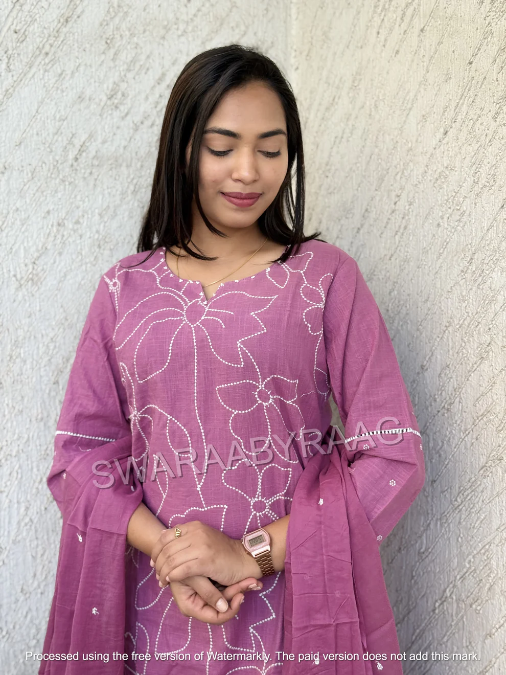 Cotton Suit Set - Pink - Image 5