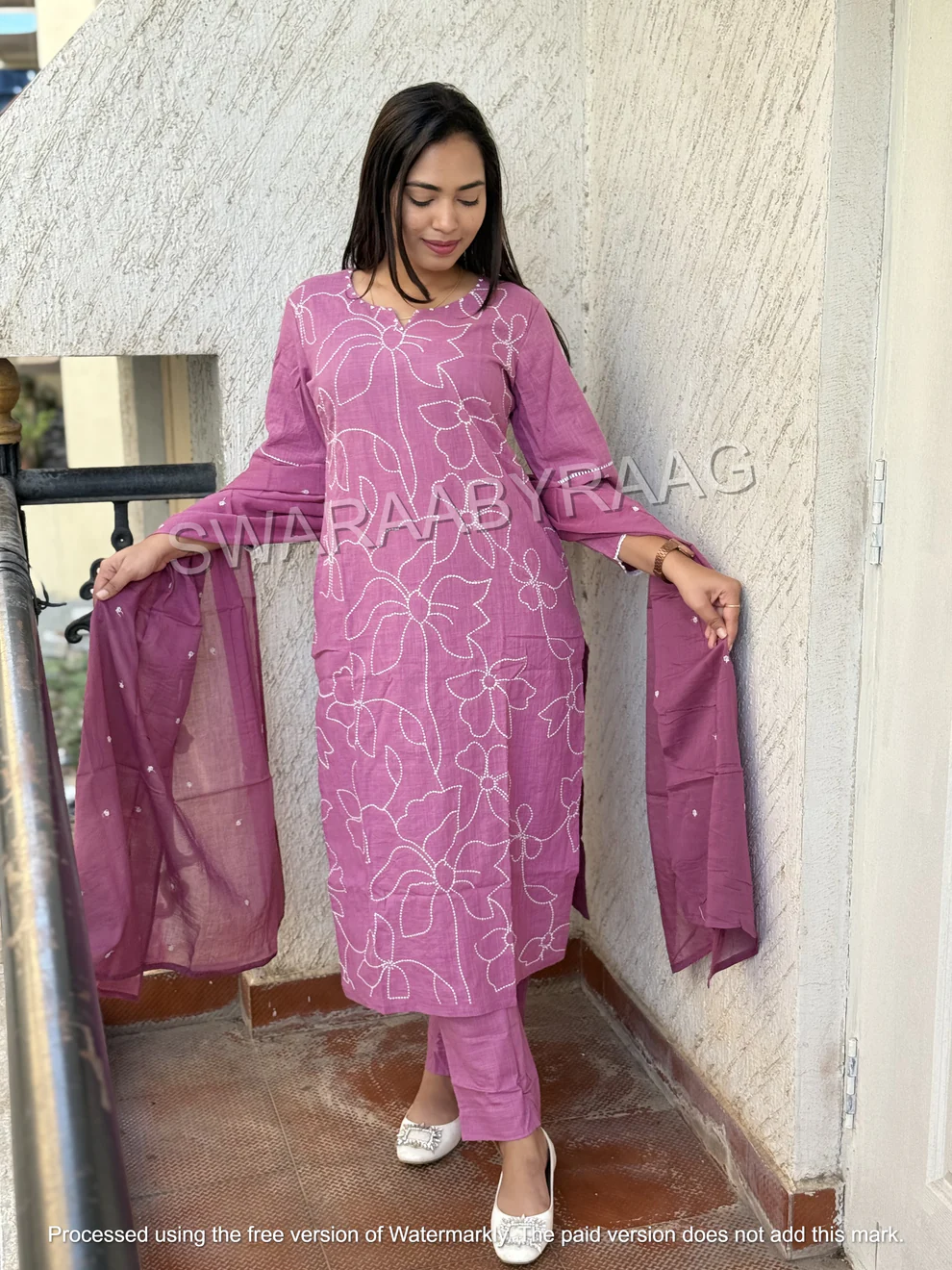 Cotton Suit Set - Pink - Image 6