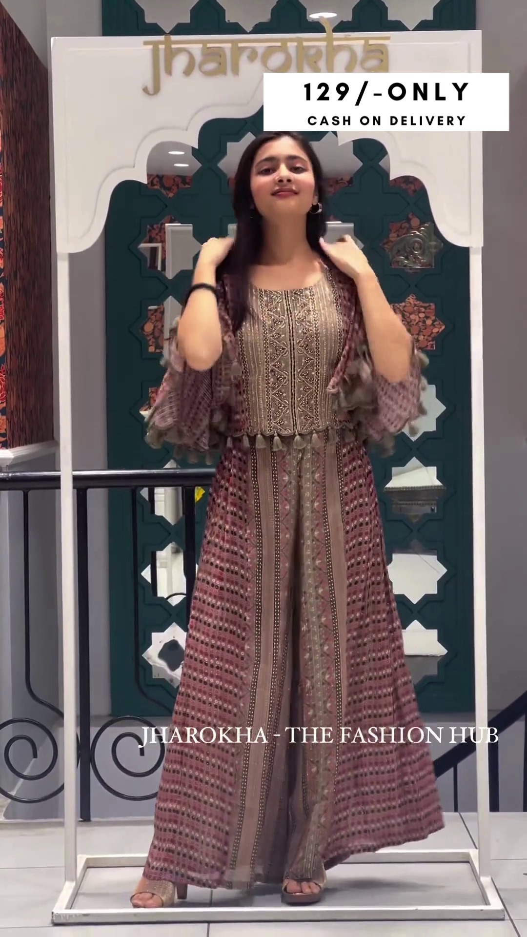 Ceremony Wear Women Cotton Ethnic Top Palazzo Set-2