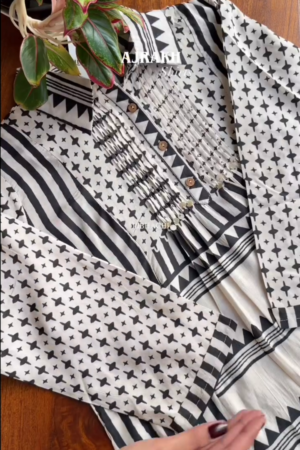 Beautiful Ajrak Printed Tops - White