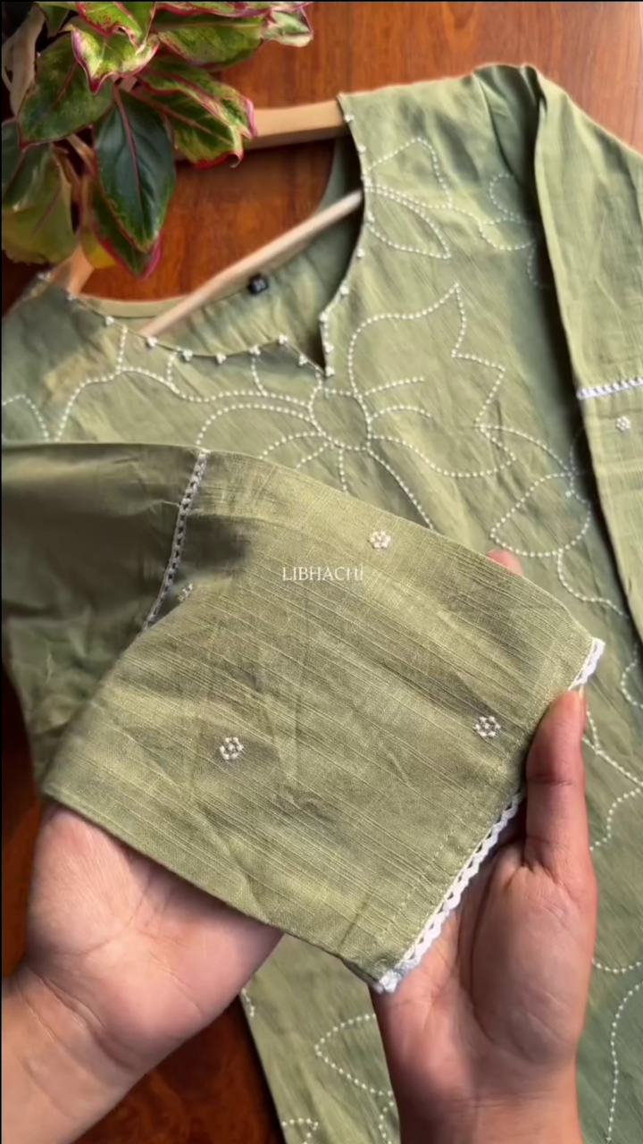 Cotton Suit Set - Green - Image 2