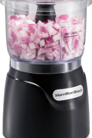 Electric Vegetable Chopper & Mini Food Processor, 3-Cup, 350 Watts, for Dicing, Mincing, and Puree, Black