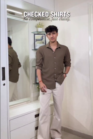 Men’s "Tropic Mosaic" Relaxed-Fit Shirt – Hand-Inspired Geometric Block Print in Forest Green & Sun-Kissed Yellow