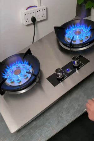 Countertop Double Burner, 1200 Watts Electric Hot Plate, Temperature Controls, Power Indicator Lights, Easy to Clean