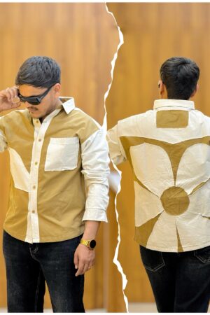 Men's Floral Patchwork Designer Casual Shirt