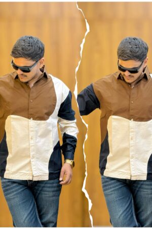 Men's Color Block Statement Casual Shirt