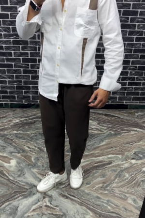 Men's Color Block Designer Casual Shirt