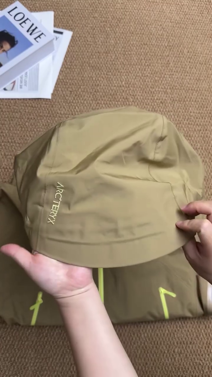 Khaki Waterproof Performance Hooded Shell Jacket - Image 3