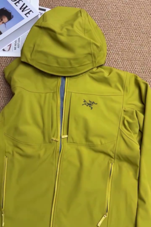 Olive Green Waterproof Hooded Shell Jacket