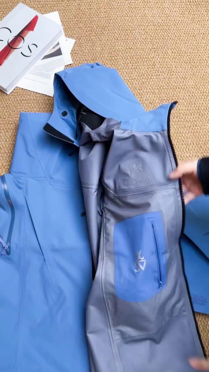 Sky Blue Waterproof Performance Hooded Shell Jacket - Image 3