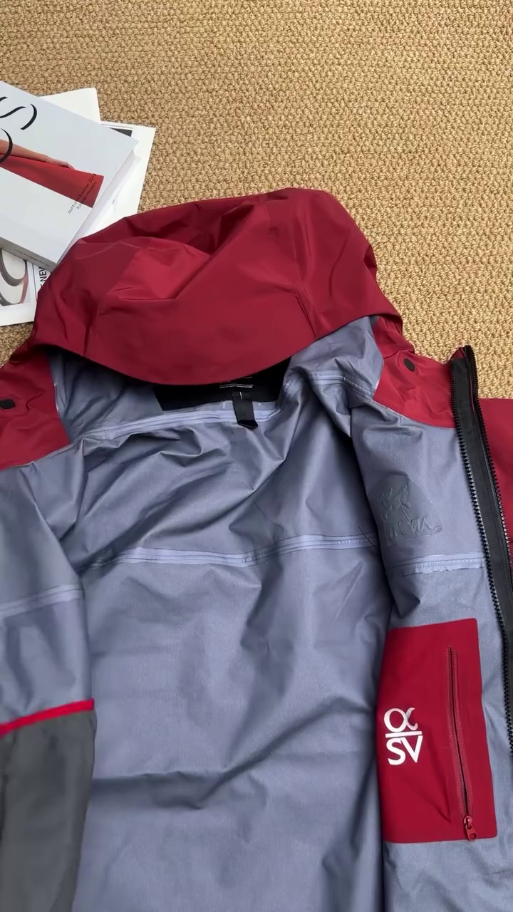Wine Red Waterproof Hooded Shell Jacket - Image 2