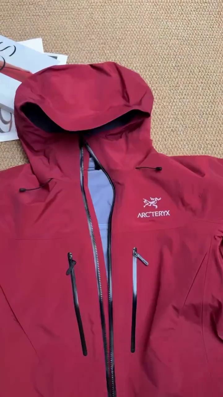 Wine Red Waterproof Hooded Shell Jacket