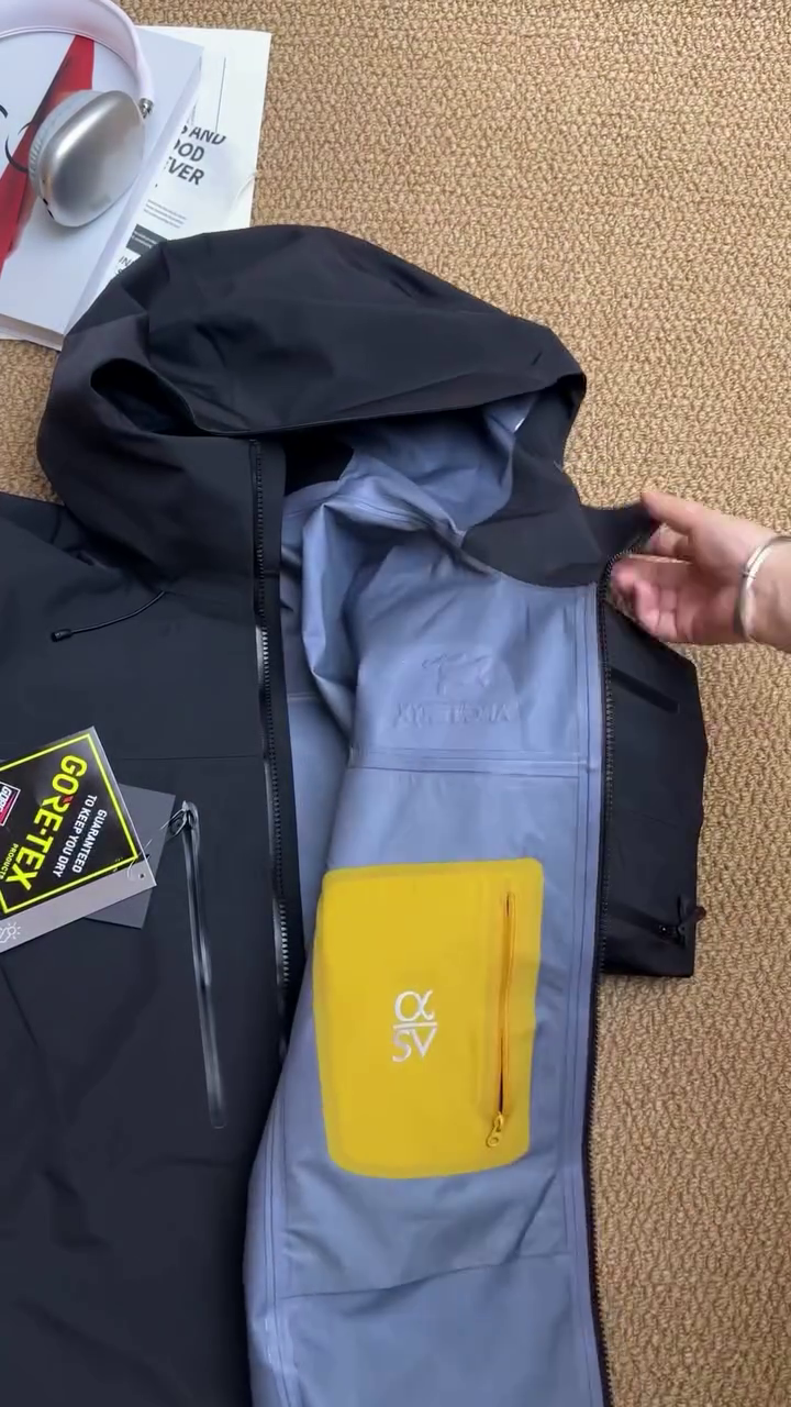 Black Waterproof Performance Hooded Shell Jacket - Image 2