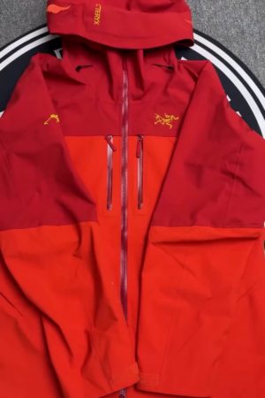Red Waterproof Performance Hooded Shell Jacket