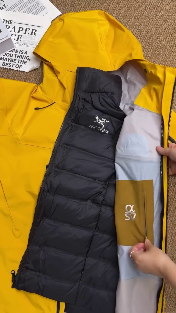 Bright Yellow Waterproof Insulated Hooded Jacket - Image 2