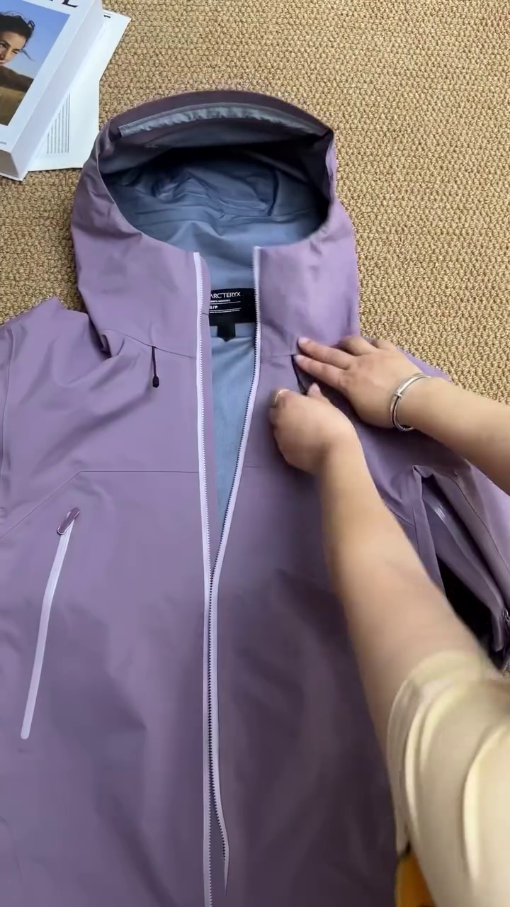 Lavender Waterproof Hooded Rain Jacket - Image 2