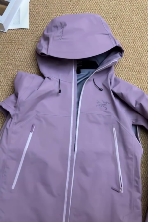 Lavender Waterproof Hooded Rain Jacket