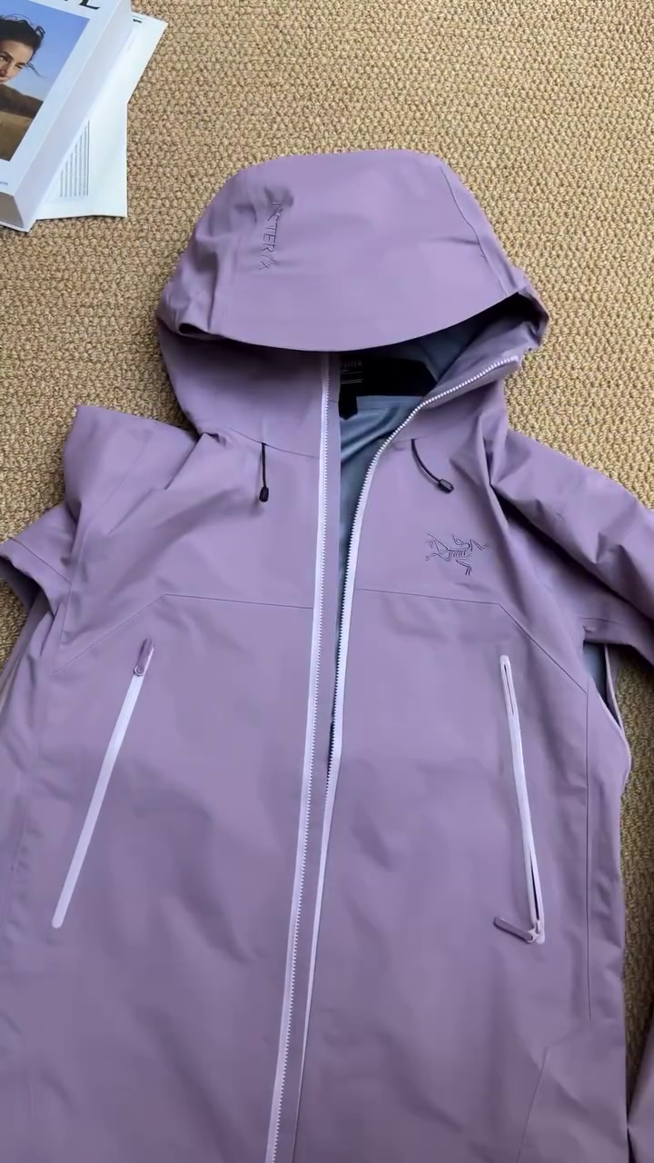 Lavender Waterproof Hooded Rain Jacket