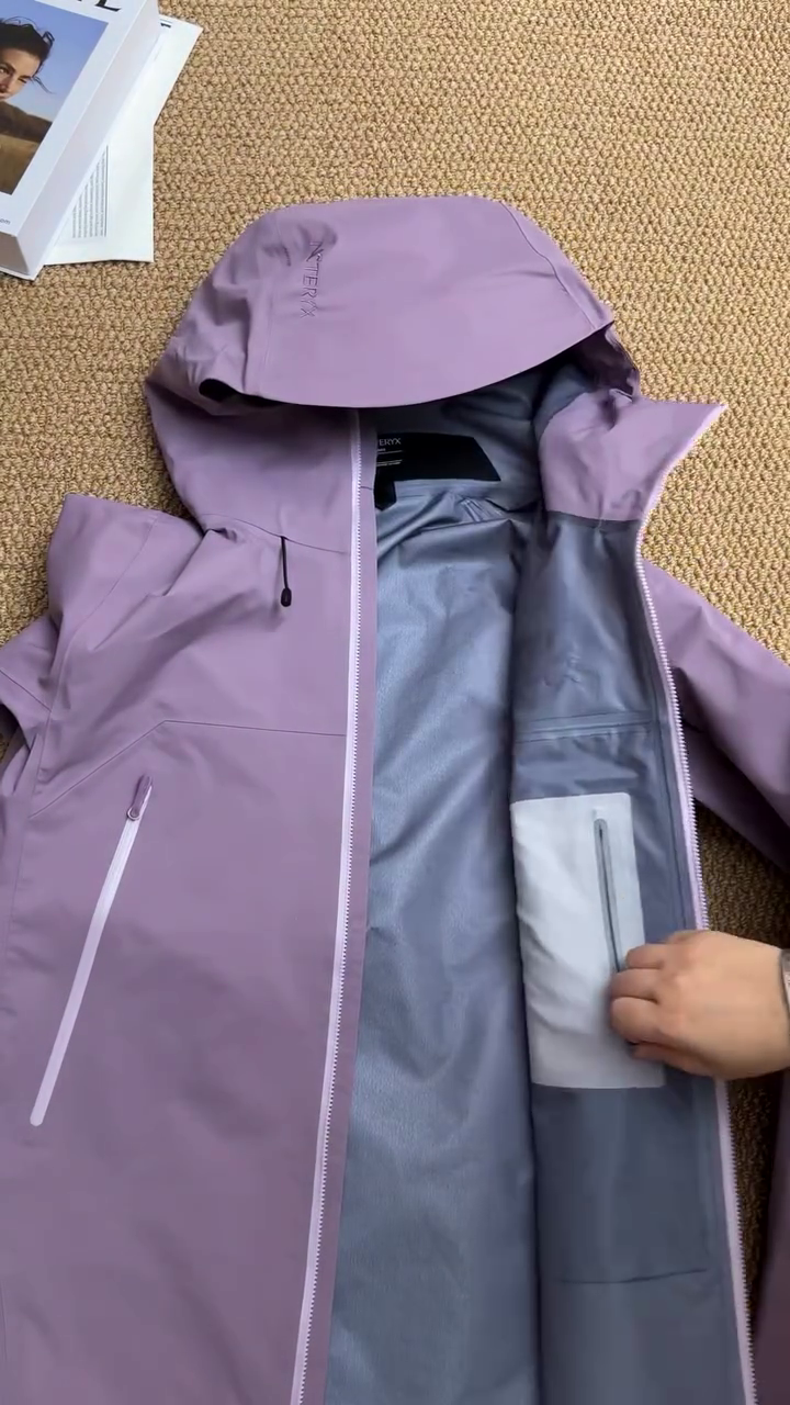 Lavender Waterproof Hooded Rain Jacket - Image 4