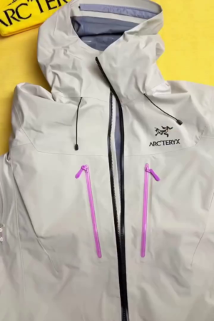 Light Grey Waterproof Hooded Rain Jacket