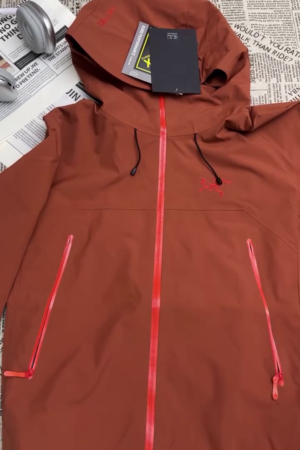 Rust Brown Waterproof Hooded Performance Shell Jacket
