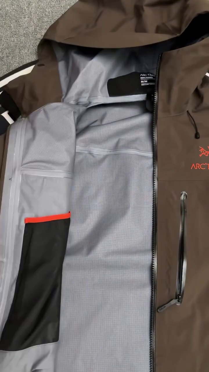 Dark Brown Waterproof Performance Hooded Shell Jacket - Image 2
