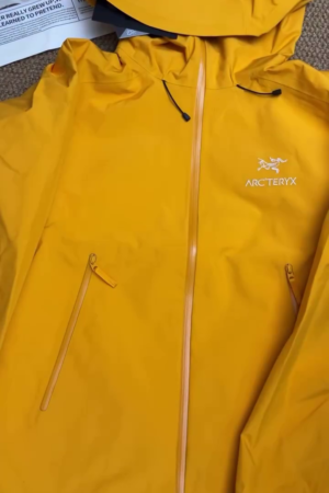 Mustard Yellow Waterproof Hooded Shell Jacket