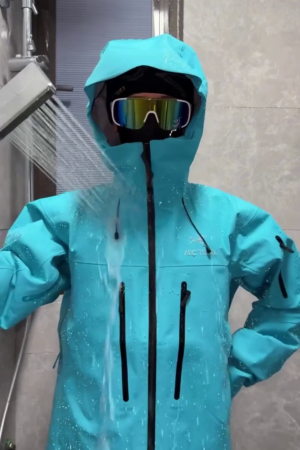Aqua Blue Waterproof Hooded Performance Shell Jacket